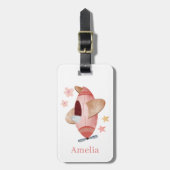 Aquarell-Rosa-Fluggepäckanhänger Gepäckanhänger (Vorderseite vertikal)