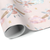 Aquarell-Rosa-Flugzeug Geschenkpapier (Rolleneckpunkt)