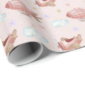 Aquarell-Rosa-Flugzeug Geschenkpapier (Rolleneckpunkt)