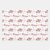 Aquarell-Rosa-Flugzeug Geschenkpapier Set (Vorderseite)