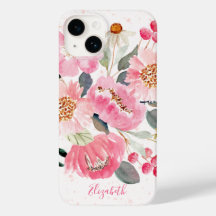 Aquarell-Rosa-Gartenblumen