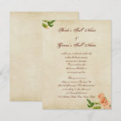 Aquarell-rosa Gartennelken-Ecken Einladung (Vorne/Hinten)