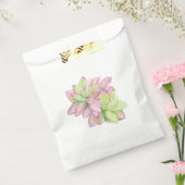 Aquarell rosa gefärbt Sukkulent Geschenktütchen (Versiegelt)