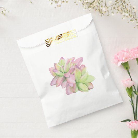 Aquarell rosa gefärbt Sukkulent Geschenktütchen (Versiegelt)