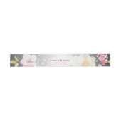 Aquarell Rosa Gelbe Rosen, schwarz verschwommen, H Einladungsbanderole (Flach)