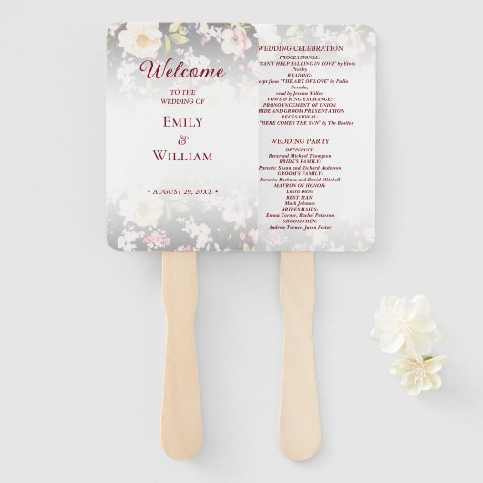 Aquarell Rosa Gelbe Rosen, schwarz verschwommen, H Fächer (Vorne und Hinten)