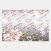 Aquarell Rosa Gelbe Rosen, schwarz verschwommen, H Geschenkpapier Set (Vorderseite)