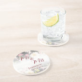 Aquarell Rosa Gelbe Rosen, schwarz verschwommen, H Getränkeuntersetzer (Seite)