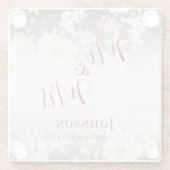 Aquarell Rosa Gelbe Rosen, schwarz verschwommen, H Glasuntersetzer (Rückseite)