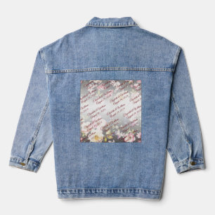 Aquarell Rosa Gelbe Rosen, schwarz verschwommen, H Jeansjacke