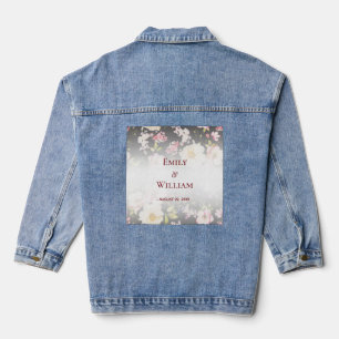 Aquarell Rosa Gelbe Rosen, schwarz verschwommen, H Jeansjacke