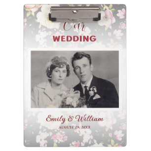 Aquarell Rosa Gelbe Rosen, schwarz verschwommen, H Klemmbrett