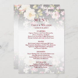 Aquarell Rosa Gelbe Rosen, schwarz verschwommen, H Menükarte