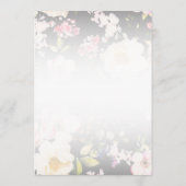 Aquarell Rosa Gelbe Rosen, schwarz verschwommen, H Menükarte (Rückseite)