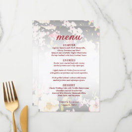 Aquarell Rosa Gelbe Rosen, schwarz verschwommen, H Menükarte