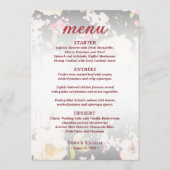 Aquarell Rosa Gelbe Rosen, schwarz verschwommen, H Menükarte (Vorderseite)