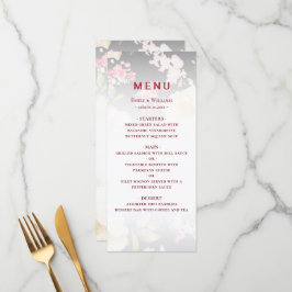 Aquarell Rosa Gelbe Rosen, schwarz verschwommen, H Menükarte