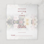 Aquarell Rosa Gelbe Rosen, schwarz verschwommen, H Platzkarte (Außenseite Aufgefaltet)