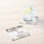 Aquarell Rosa Gelbe Rosen, schwarz verschwommen, H Rechteckiger Pappuntersetzer (Vor Ort)