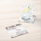 Aquarell Rosa Gelbe Rosen, schwarz verschwommen, H Rechteckiger Pappuntersetzer (Vor Ort)