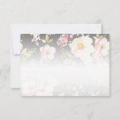 Aquarell Rosa Gelbe Rosen, schwarz verschwommen, H RSVP Karte (Rückseite)