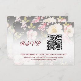 Aquarell Rosa Gelbe Rosen, schwarz verschwommen, H RSVP Karte