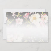 Aquarell Rosa Gelbe Rosen, schwarz verschwommen, H Save The Date (Rückseite)