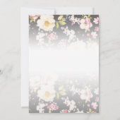 Aquarell Rosa Gelbe Rosen, schwarz verschwommen, H Save The Date (Rückseite)