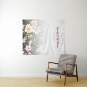 Aquarell Rosa Gelbe Rosen, schwarz verschwommen, H Wandteppich (Beispiel (Horizontal))