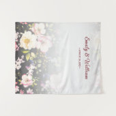 Aquarell Rosa Gelbe Rosen, schwarz verschwommen, H Wandteppich (Vorderseite (Horizontal))