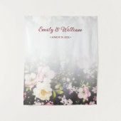 Aquarell Rosa Gelbe Rosen, schwarz verschwommen, H Wandteppich (Vorderseite)