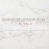 Aquarell Rosa Gelbe Rosen, schwarz verschwommen, H Wasserflaschenetikett (Einzelnes Label)