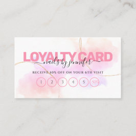 Aquarell Rosa Gold Chic Nägel Schönheitssalon Treuekarte