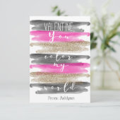 Aquarell Rosa Gold Farbe Meine Welt Valentine (Stehend Vorderseite)