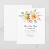 Aquarell Rosa Gold Floral Moderne Botanische Küche (Vorne/Hinten)