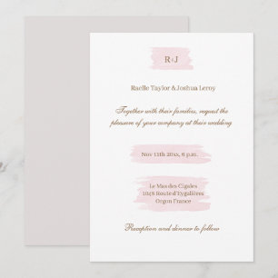 Aquarell-Rosa-Gold-Weiß-Elegante Hochzeit Einladung