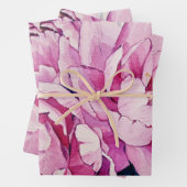 Aquarell-Rosa-große-Pfingstrosen-Blumen  Geschenkpapier Set (Beispiel)