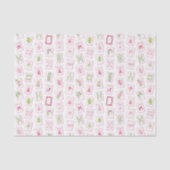 Aquarell Rosa & Grün Bogen Mahjong Seidenpapier (Vorderseite)