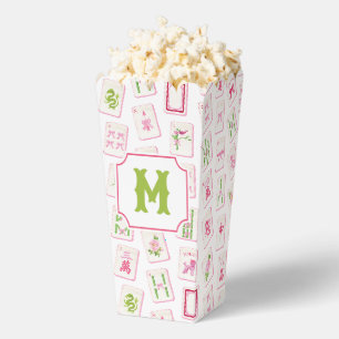 Aquarell Rosa & Grün Schleife Mahjong Kacheln Mono Geschenkschachtel