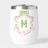 Aquarell Rosa & Grün Schleife Mahjong Monogrammwap (Vorderseite)