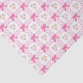 Aquarell Rosa & Grün Schleife Mahjong Seidenpapier (Ausschnitt)