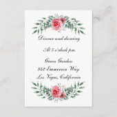 Aquarell Rosa Grünpflanzen Foliage Empfang Begleitkarte (Vorderseite)