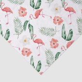 Aquarell Rosa Hibiskus und Flamingo Tropical Seidenpapier (Detail)