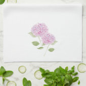 Aquarell-Rosa Hortensie Geschirrtuch (Gefaltet)