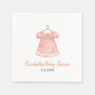 Aquarell Rosa Kleid Babydusche Papier Napkin Serviette