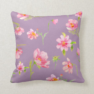 Aquarell-rosa Kosmos-Kissen-Kissen Kissen