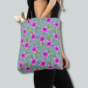 Aquarell rosa Lilie floral dunkelgrüne Krawatte Tasche