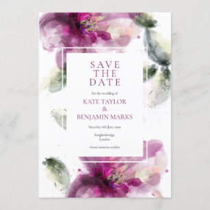Aquarell-Rosa-Lilien-Blumen-Save-the-Date-Karte Einladung