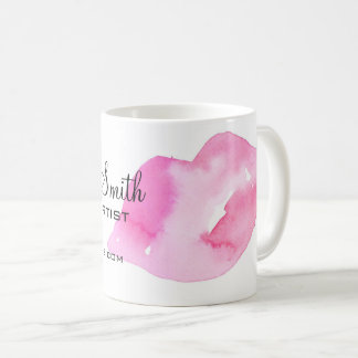 Aquarell rosa Lippen-Make-up-Branding Kaffeetasse