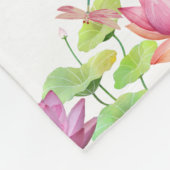 Aquarell Rosa Lotus Blumengarten Fleecedecke (Ecke)